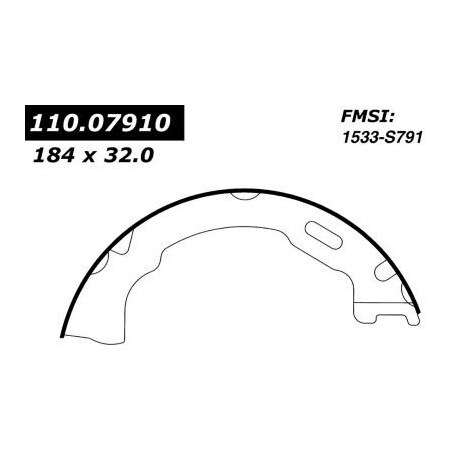 Centric Centric Premium Parking Brake Shoes, Centric Parts 111.07910 111.0791